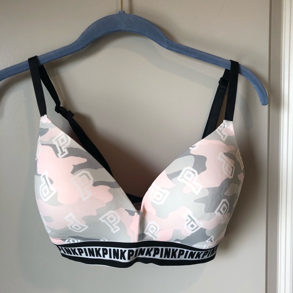 PINK 32DD Camo Lightly Lined Bra